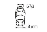 LAPF M1/8 Штуцер для трубки 8 мм с наружной резьбой G1/8